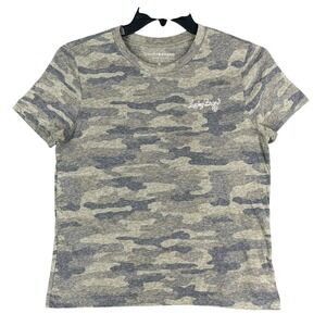 Lucky Brand Shirt Womens M Camo Crewneck Casual Soft Knit Streetwear Punk Grunge